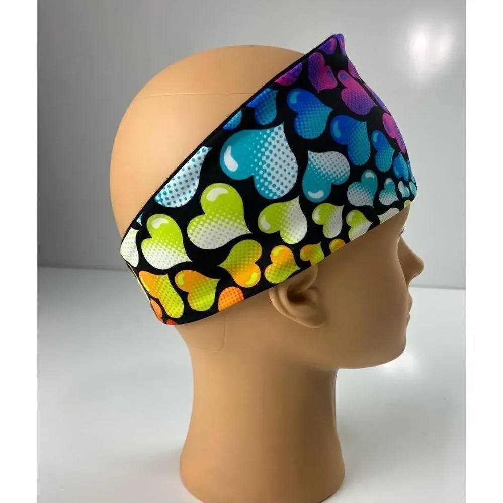 Womens Wide Elastic Headband for Sports, Running, Yoga, Fitness, Etc. Set of 9 N